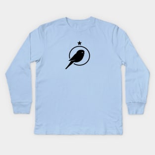 Budgie. Design for bird fans and lovers in black ink. Kids Long Sleeve T-Shirt